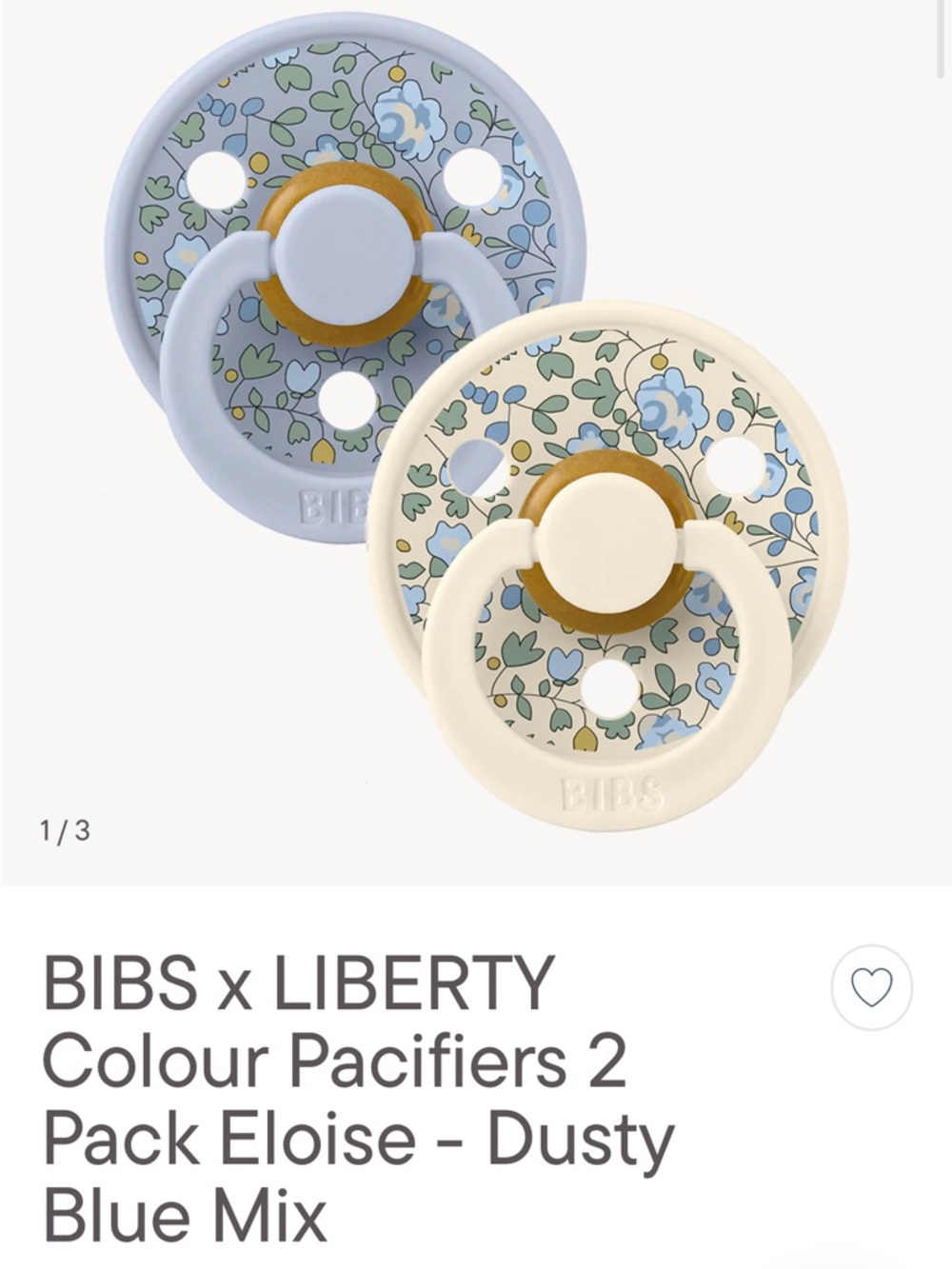BIBS x LIBERTY Colour Pacifiers 2 Pack Eloise - Dusty Blue Mix